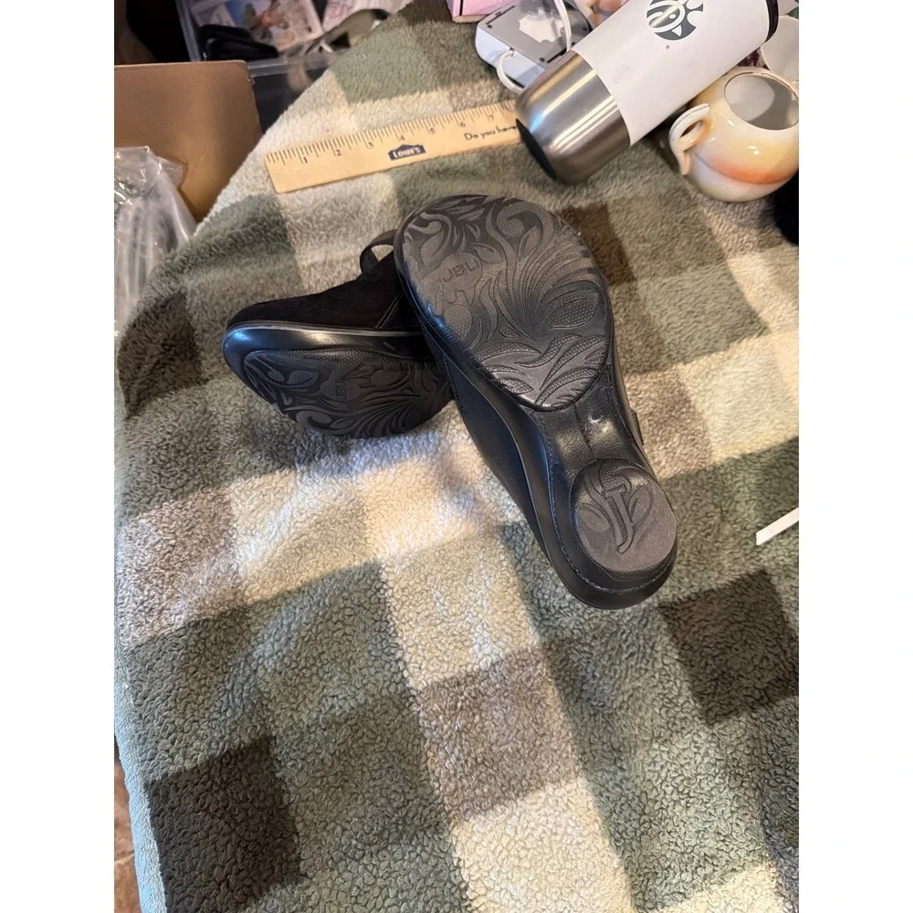 JBU‎ by Jambu Sedona Black Wedge Pumps Mixed Media Slip On Shoes Womens 7M